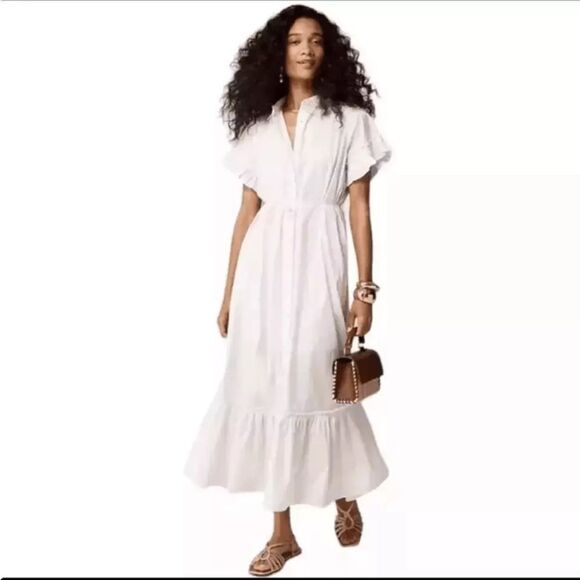 J. Crew Dresses & Skirts - J Crew Amelia maxi shirtdress in cotton poplin Womens 3X White